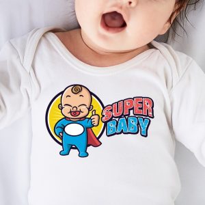 Detské body s potlačou Super baby