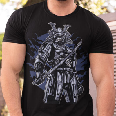 50-061c-tricko-s-potlacou-samurai-robot-skull-nase-dizajny-lepka-kostra-ronin-fantasy-bojovnik-supersila-pancier