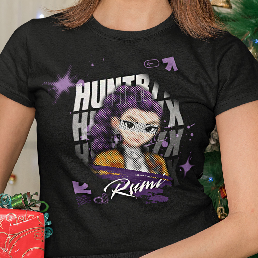 87-016c-tricko-s-potlacou-rumi-2-k-pop-demon-hunters-rumi-huntrix-huntrx-detske-tricka-cartoon-rozpravka-nase-dizajny-filmy-horror-film-serial-movie-herec-netflix-hbo