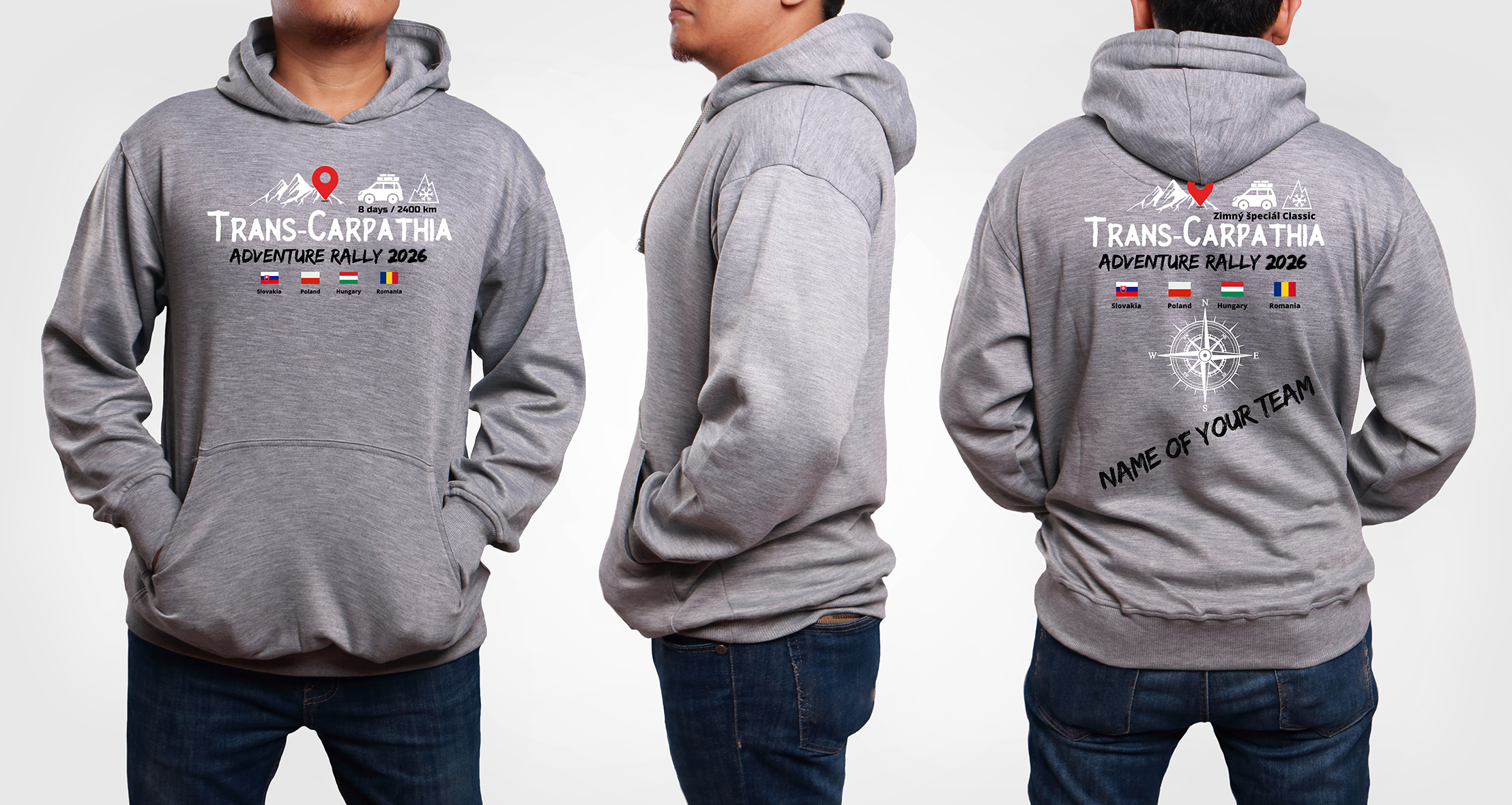 Blank sweatshirt mock up, front, side and back view. Plain gray hoodie mockup. Male model wearing hoody sweatshirt, design presentation. Jumper for print. Blank clothes sweat shirt sweater Blank,Sweatshirt,Mock,Up,,Front,,Side,And,Back,View.,Plain